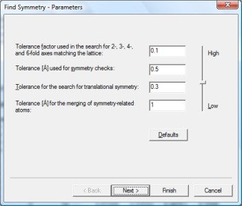 Find Symmetry - Parameters