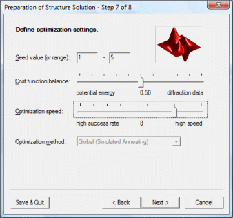 Step 7 of 8: Define optimization settings
