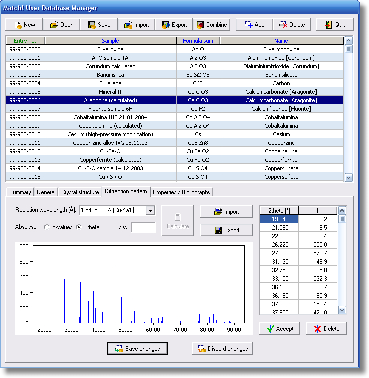 Screen shot of Match! Version 1.9 User Database Manager
