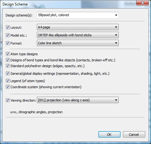 Design scheme settings dialog