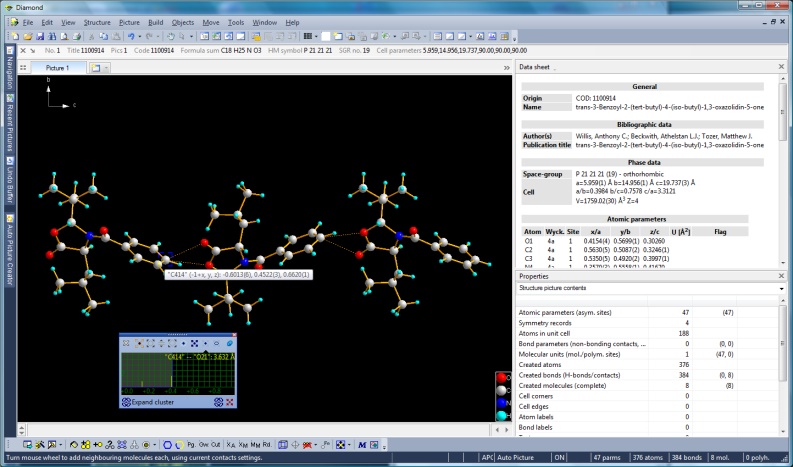 Screenshot with wheeling mode active (finding contacts) and wheeling preview window with distance histogram of contacts